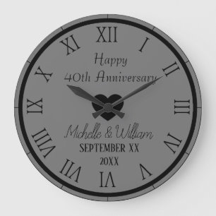 personalisierter Hochzeitstag Große Wanduhr