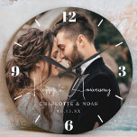 Personalisierter Hochzeitstag Große Wanduhr<br><div class="desc">Mit unserer Personalisierten Hochzeitsjubiläumsuhr mit modernem Design und schicker Schrift können Sie Ihre ganz besonderen Momente feiern. Personalisieren Sie es mit Ihrem Lieblings-Foto,  um ein elegantes und bedeutungsvolles Jubiläumsgeschenk zu schaffen,  das perfekt zum Feiern Ihres Hochzeitstages oder als einzigartigen Valentinstag-Sake ist!</div>
