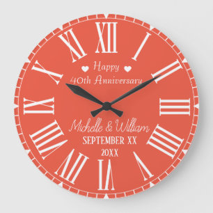 personalisierter Hochzeitstag Große Wanduhr