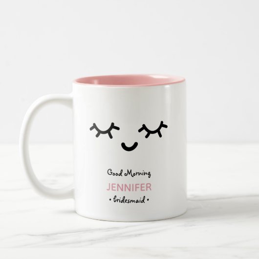 Personalisierter Hochzeitstag Guten Morgen Brautju Zweifarbige Tasse (Links)