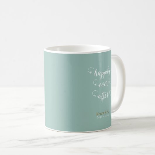 Personalisierter Hochzeitstag Kaffeetasse (VorderseiteRechts)