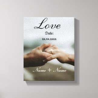 Personalisierter Hochzeitstag Liebe Paar Leinwanddruck