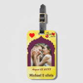 Personalisierter Hochzeitstag mit maßgeschneiderte Gepäckanhänger (Vorderseite Vertikal)