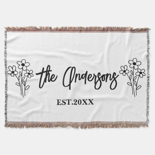 Personalisierter Hochzeitstag Nachname Geschenk Decke (Vorderseite)