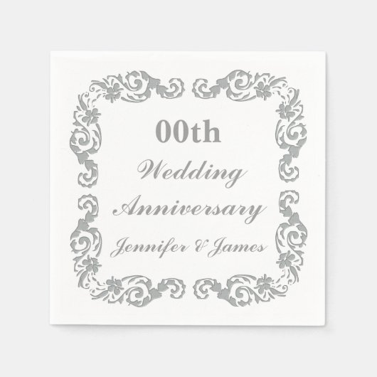 Personalisierter Hochzeitstag Napkin Serviette (Vorderseite)