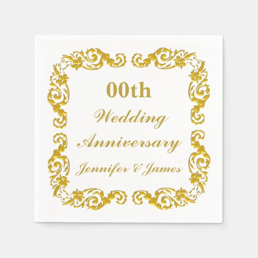 Personalisierter Hochzeitstag Napkin Serviette (Vorderseite)