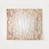 Personalisierter Hochzeitstag Rose Gold Lights Wandteppich (Vorderseite (Horizontal))