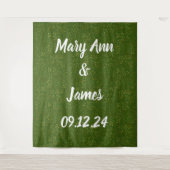 Personalisierter Hochzeitstag Wandteppich (Vorderseite)