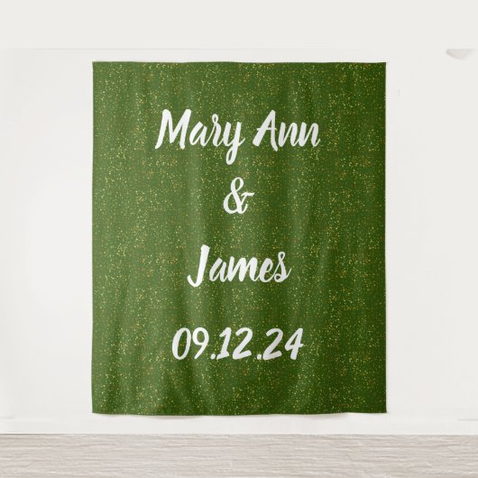 Personalisierter Hochzeitstag Wandteppich (Vorderseite)