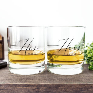 Personalisierter Hochzeitstag Whiskyglas