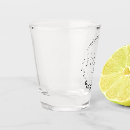 Personalisierter Hochzeitstermin für Schwarzer Blu Schnapsglas (Links)