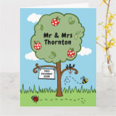 Personalisierter Hochzeitstil Karte (Gelbe Blume)