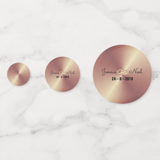 Personalisierter Hochzeitstil-Rose Konfetti (Rückseiten)