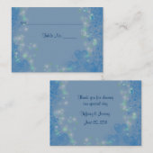 Personalisierter Hochzeitstisch mit blauen Herzen Platzkarte (Vorne/Hinten)