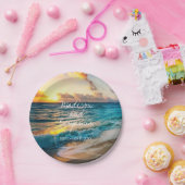 Personalisierter Hochzeitstorte am Strand Teller (Party)