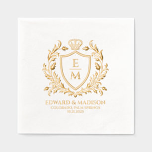 Personalisierter Hochzeitswappenschild Servietten Mit Folie