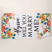 Personalisierter Hochzeitvorschlag Strandtuch (Vorderseite)