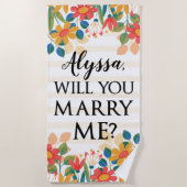 Personalisierter Hochzeitvorschlag Strandtuch (Vorderseite)