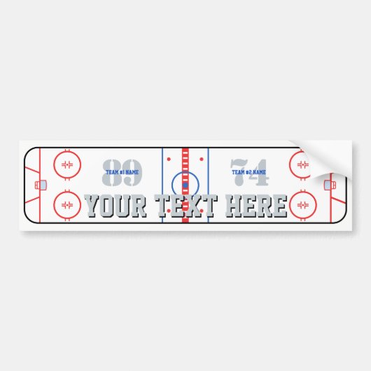 Personalisierter Hockey-Eisbahnen-Diagramm-Entwurf Autoaufkleber (Vorne)
