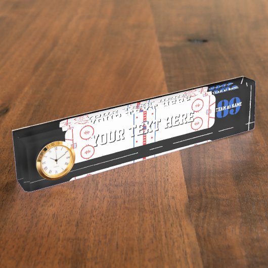 Personalisierter Hockey-Eisbahnen-Diagramm-Entwurf Namensplakette (Seite)