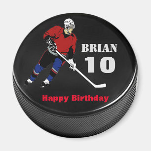 Personalisierter Hockey-Kobold-Geburtstags-Magnet Magnet