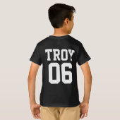 Personalisierter Hockey-Name und Nummer Red T-Shirt (Schwarz voll)