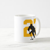Personalisierter Hockey-Player Nummer Schwarz Kaffeetasse (VorderseiteRechts)