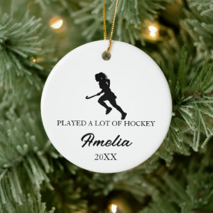 Personalisierter Hockey-Schmuck, Benutzerdefiniert Keramik Ornament