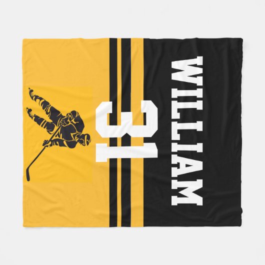 Personalisierter Hockeyschläger Fleecedecke (Vorderseite (Horizontal))