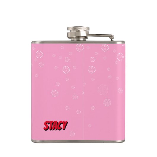 Personalisierter Holiday Chef Hier Flasche Flachmann (Rückseite)