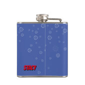 Personalisierter Holiday Chef Hier Flasche Flachmann (Rückseite)