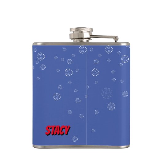 Personalisierter Holiday Chef Hier Flasche Flachmann (Rückseite)