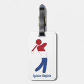 Personalisierter holländischer Flag-Golf-Player Gepäckanhänger (Rückseite vertikal)