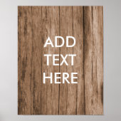 Personalisierter Holzhintergrund Poster (Vorne)