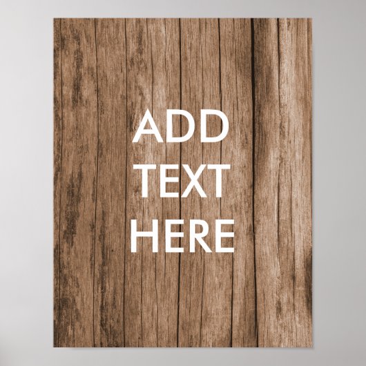Personalisierter Holzhintergrund Poster (Vorne)