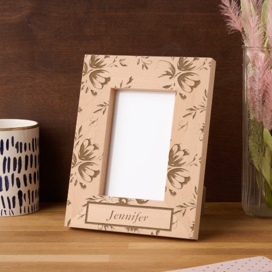 Personalisierter Holzrahmen für sie Geätzte Rahmen (Linke Ecke)