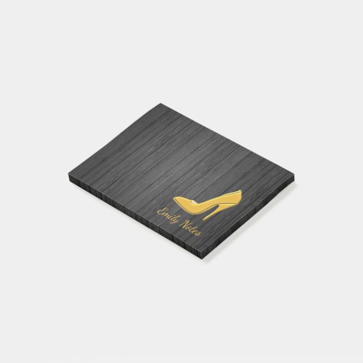 Personalisierter Holzwoldschuh Post-it Klebezettel (angewinkelt)