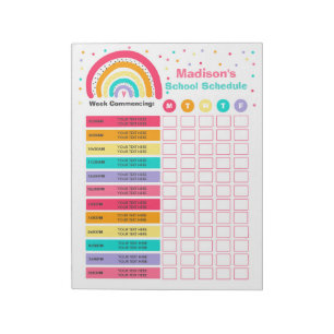 Personalisierter Homeschool-Lehrplan Rainbow-Schul Notizblock