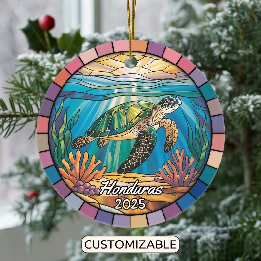 Personalisierter Honduras-Ornament, Meeresschildkr Keramik Ornament