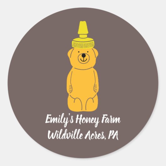 Personalisierter Honey Bear Bottle Imeppers Apires Runder Aufkleber (Vorderseite)