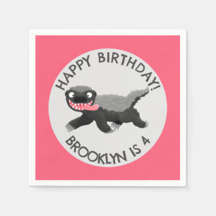 Personalisierter Honigausweis Cartoon Geburtstag Serviette