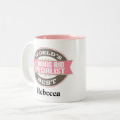 Personalisierter Hörhilfsspezialist Zweifarbige Tasse (Vorderseite Links)