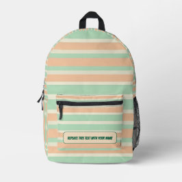 Personalisierter horizontaler Streifenrucksack Bedruckter Rucksack