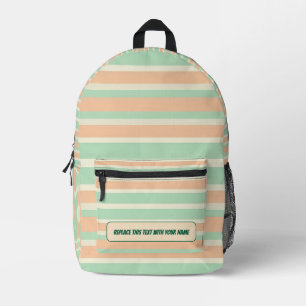 Personalisierter horizontaler Streifenrucksack Bedruckter Rucksack