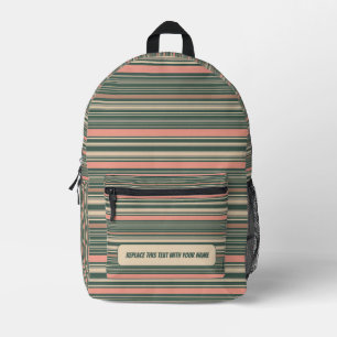 Personalisierter horizontaler Streifenrucksack Bedruckter Rucksack
