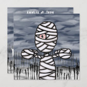 Personalisierter Horror Creepy Mummy Halloween-Par Einladung (Vorne/Hinten)