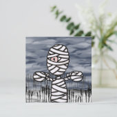 Personalisierter Horror Creepy Mummy Halloween-Par Einladung (Stehend Vorderseite)