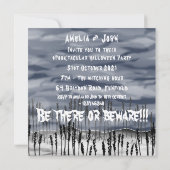 Personalisierter Horror Creepy Mummy Halloween-Par Einladung (Rückseite)