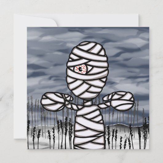 Personalisierter Horror Creepy Mummy Halloween-Par Einladung (Vorderseite)