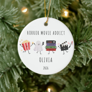 Personalisierter Horrorfilm-Fanatiker-Schmuck Keramik Ornament